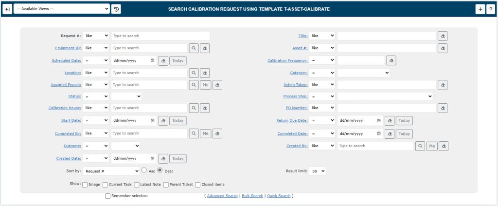 Calibration Search