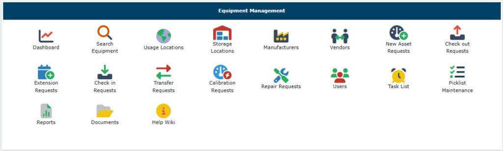 Equipment Management Menu