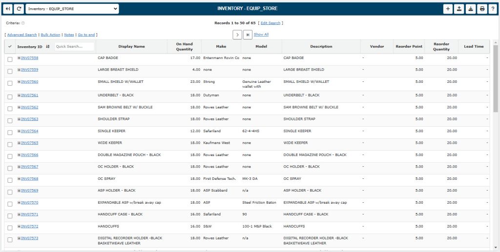 Inventory List Asset management software with